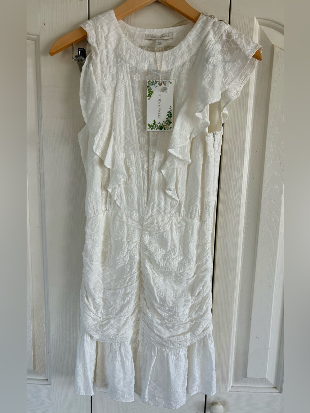 CHELSEA & VIOLET French Elegant White Lace Sleeveless Dress Size XS